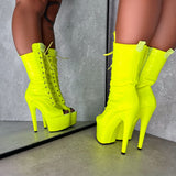 Oh Snap Boot Open Toe Wide Fit - 7 INCH, stripper shoe, stripper heel, pole heel, not a pleaser, platform, dancer, pole dance, floor work