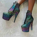 Moonlight Leopard Ankle Boot - 7INCH, stripper shoe, stripper heel, pole heel, not a pleaser, platform, dancer, pole dance, floor work
