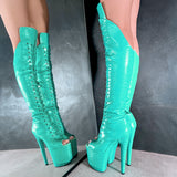 Killing Eve Open Toe Over Knee Boot - 8 INCH  - Old Style - Check description