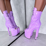 Lipkit Boot Open Toe - Grape - 8INCH