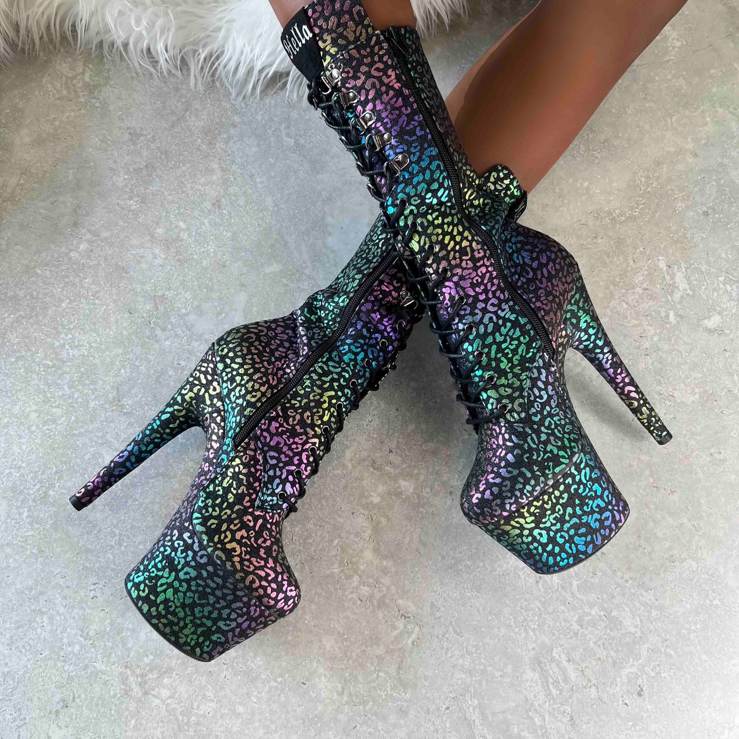 Moonlight Leopard High Ankle Boot - 7INCH, stripper shoe, stripper heel, pole heel, not a pleaser, platform, dancer, pole dance, floor work