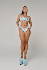 Blue Satin - Pillowtalk - HOAH Ruffle Scoop Top