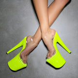 The Glitterati Classic Stiletto - Citrus Yellow Burst - 8 INCH