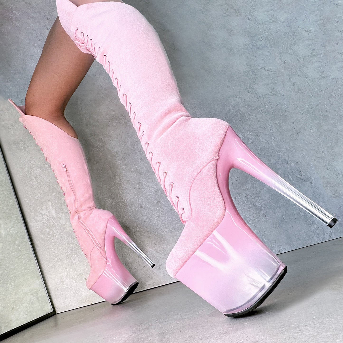 Pink Ombre Over Knee Boot - 8INCH