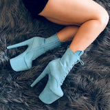 BabyDoll Baby Blue - 8 INCH, stripper shoe, stripper heel, pole heel, not a pleaser, platform, dancer, pole dance, floor work