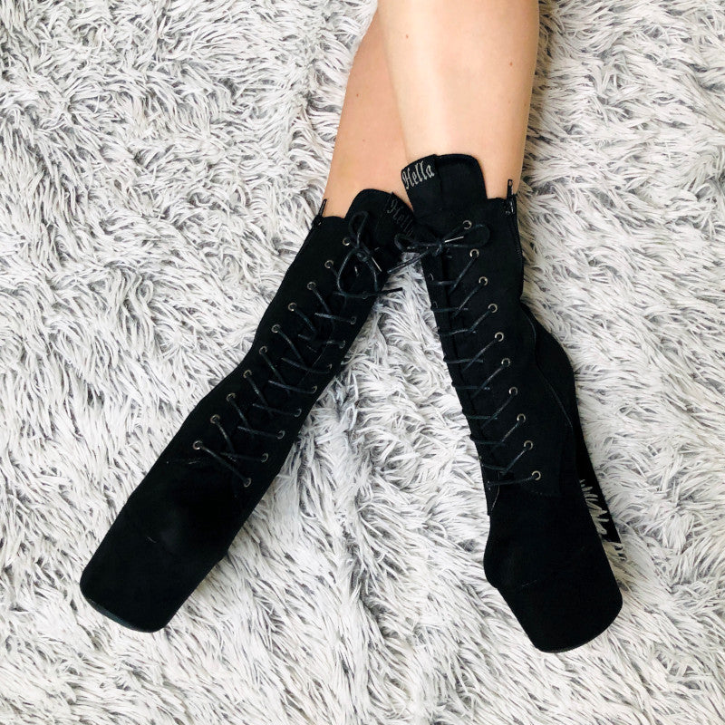 BabyDoll Black - 7 INCH, stripper shoe, stripper heel, pole heel, not a pleaser, platform, dancer, pole dance, floor work