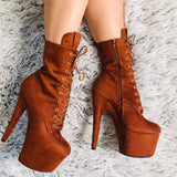 BabyDoll Chestnut - 7 INCH, stripper shoe, stripper heel, pole heel, not a pleaser, platform, dancer, pole dance, floor work