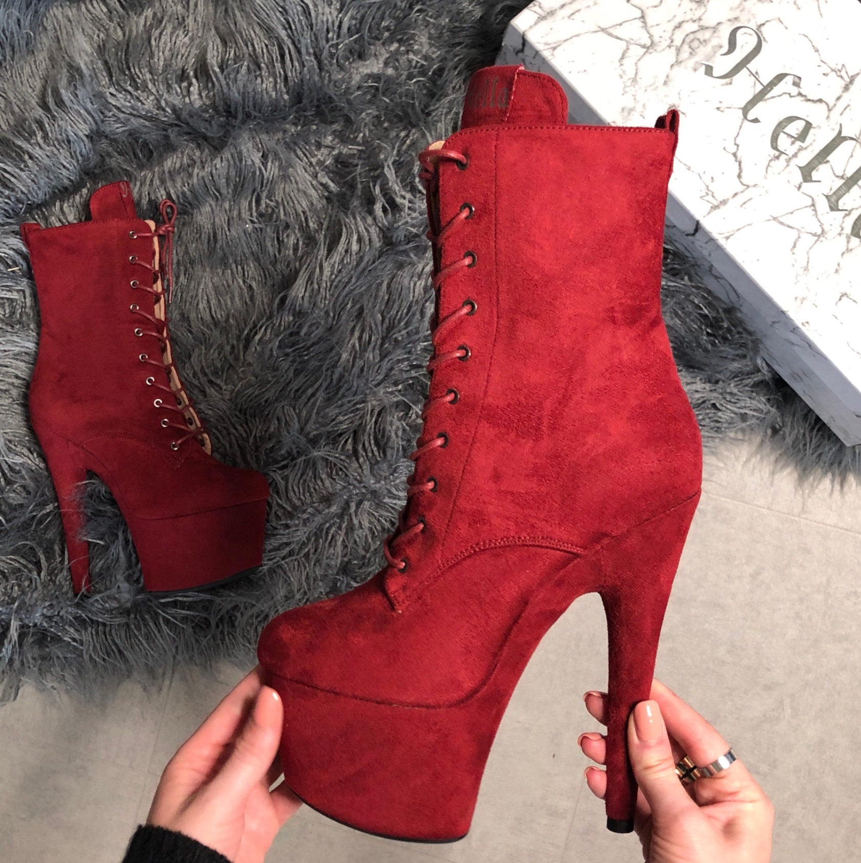 Dark red sale heels uk