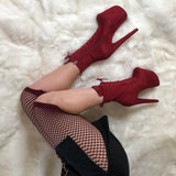 BabyDoll Dark Red - 8 INCH, stripper shoe, stripper heel, pole heel, not a pleaser, platform, dancer, pole dance, floor work