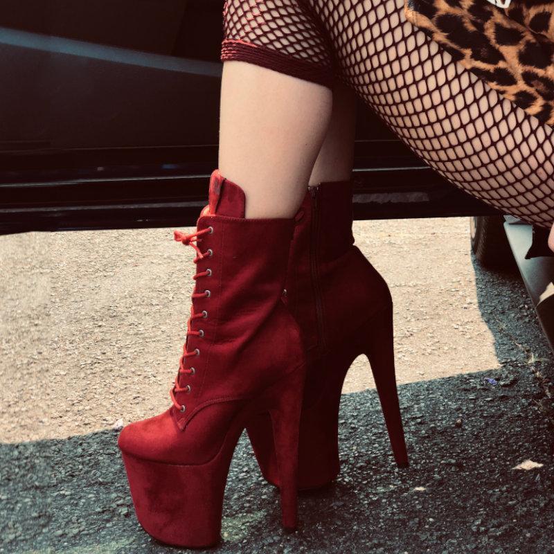 Dark red clearance lace up heels