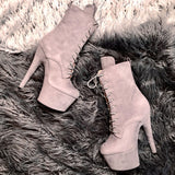 BabyDoll Light Grey - 7 INCH, stripper shoe, stripper heel, pole heel, not a pleaser, platform, dancer, pole dance, floor work