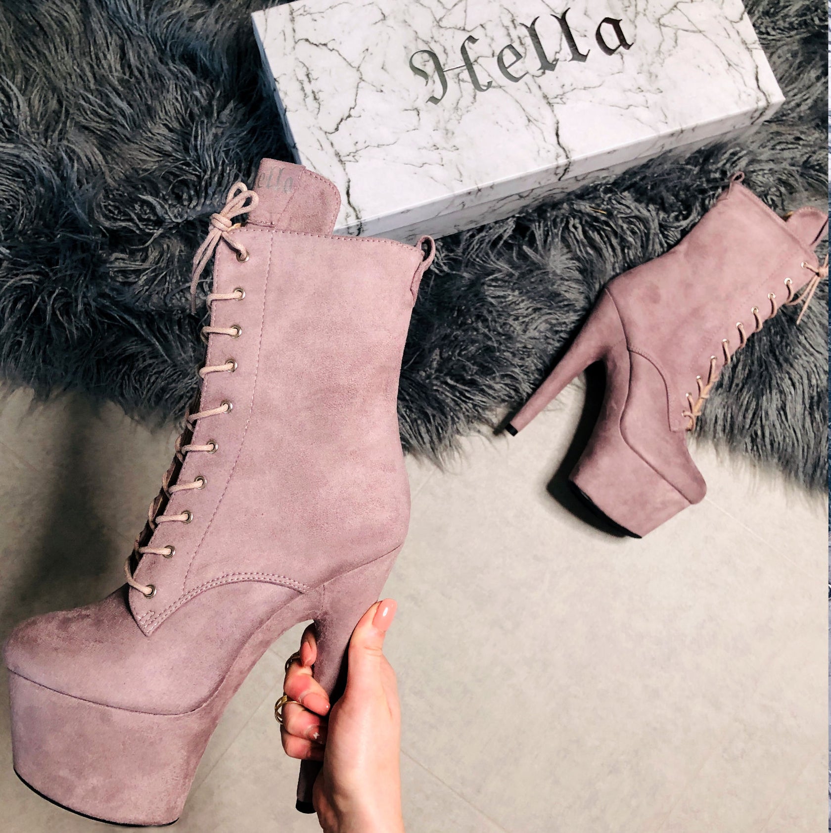BabyDoll Lilac Mink -7 INCH, stripper shoe, stripper heel, pole heel, not a pleaser, platform, dancer, pole dance, floor work