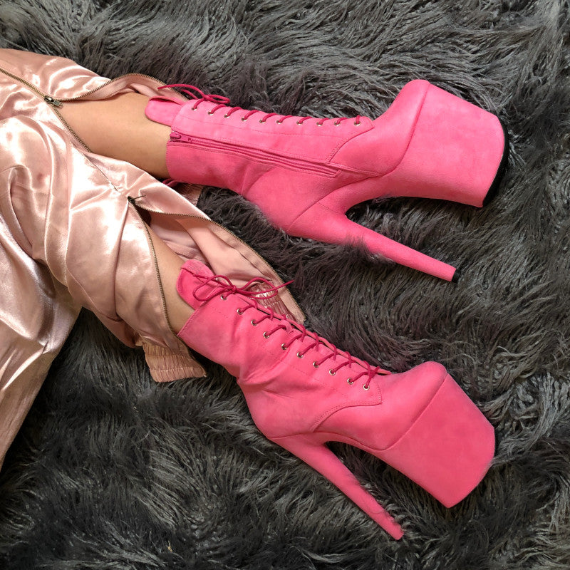 BabyDoll Pink - 8 INCH, stripper shoe, stripper heel, pole heel, not a pleaser, platform, dancer, pole dance, floor work