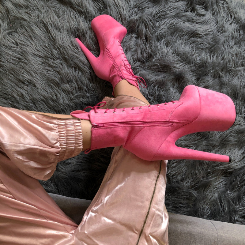 BabyDoll Pink - 8 INCH, stripper shoe, stripper heel, pole heel, not a pleaser, platform, dancer, pole dance, floor work