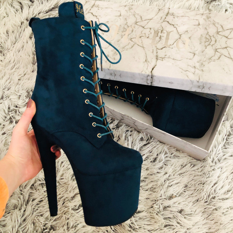 Teal suede store heels