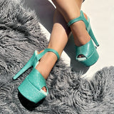 Glitterati Stiletto - Baby Blues - 6 INCH
