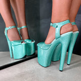 Glitterati Stiletto - Baby Blues - 8 INCH