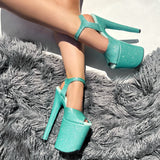 Glitterati Stiletto - Baby Blues - 8 INCH