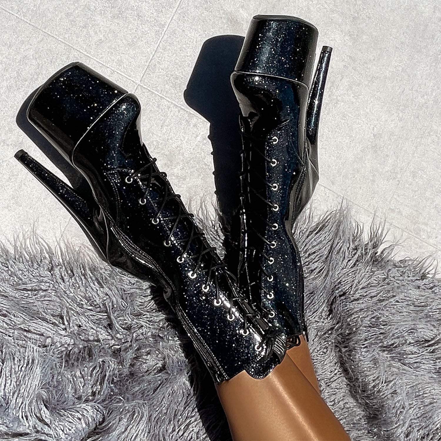 The Glitterati Boot - Sin City - 7 INCH, stripper shoe, stripper heel, pole heel, not a pleaser, platform, dancer, pole dance, floor work