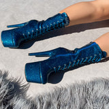 The Glitterati Boot - Skinny Dipping - 7 INCH, stripper shoe, stripper heel, pole heel, not a pleaser, platform, dancer, pole dance, floor work