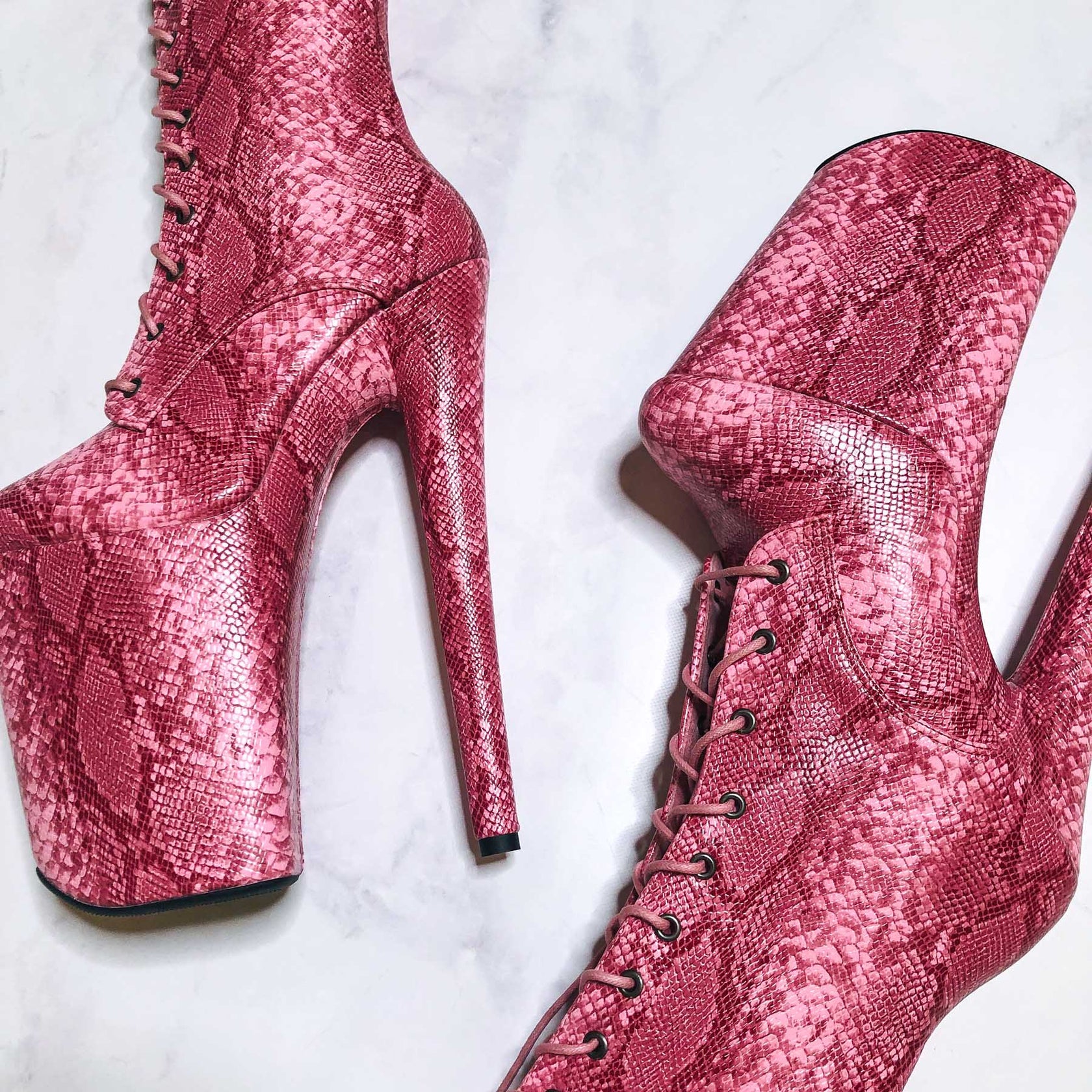 Candy Cobra Boot - 9 INCH, stripper shoe, stripper heel, pole heel, not a pleaser, platform, dancer, pole dance, floor work