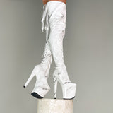 Faith Thigh High - Slim - 8 INCH, stripper shoe, stripper heel, pole heel, not a pleaser, platform, dancer, pole dance, floor work