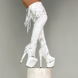 Faith Thigh High - Slim - 8 INCH, stripper shoe, stripper heel, pole heel, not a pleaser, platform, dancer, pole dance, floor work