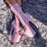 The Glitterati Open Toe Boot - Sugar Baby - 8 INCH, stripper shoe, stripper heel, pole heel, not a pleaser, platform, dancer, pole dance, floor work