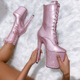 The Glitterati Boot - Sugarbaby - 8 INCH, stripper shoe, stripper heel, pole heel, not a pleaser, platform, dancer, pole dance, floor work
