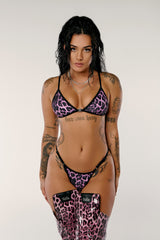 Purple Leopard - HOAH Bikini Clasp Thong Bottoms