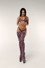 Purple Leopard - HOAH Bikini Clasp Miami Scrunch Bottoms