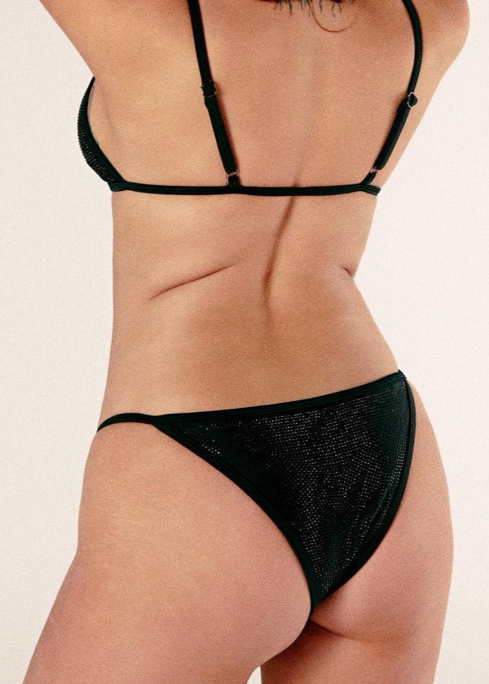 HOAH Bikini Clasp Release Miami Bottoms - Sparkle Black