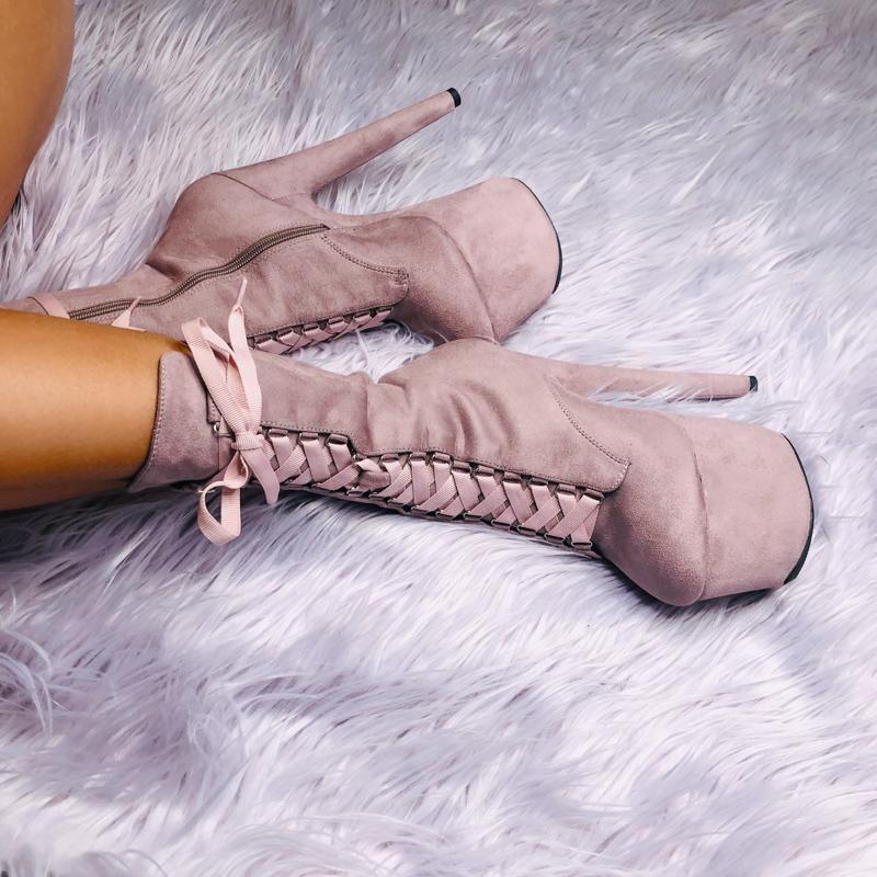 High Babydoll Lilac Mink - 7 INCH, stripper shoe, stripper heel, pole heel, not a pleaser, platform, dancer, pole dance, floor work