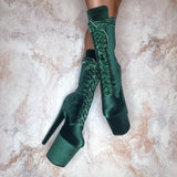 BabyDoll Velvet NY Gangster - 8 INCH, stripper shoe, stripper heel, pole heel, not a pleaser, platform, dancer, pole dance, floor work