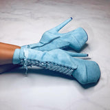High Babydoll  Baby Blue  - 7 INCH, stripper shoe, stripper heel, pole heel, not a pleaser, platform, dancer, pole dance, floor work