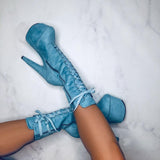 High Babydoll  Baby Blue  - 7 INCH, stripper shoe, stripper heel, pole heel, not a pleaser, platform, dancer, pole dance, floor work