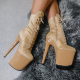 Hoedown Boot - Sand - 8 INCH, stripper shoe, stripper heel, pole heel, not a pleaser, platform, dancer, pole dance, floor work