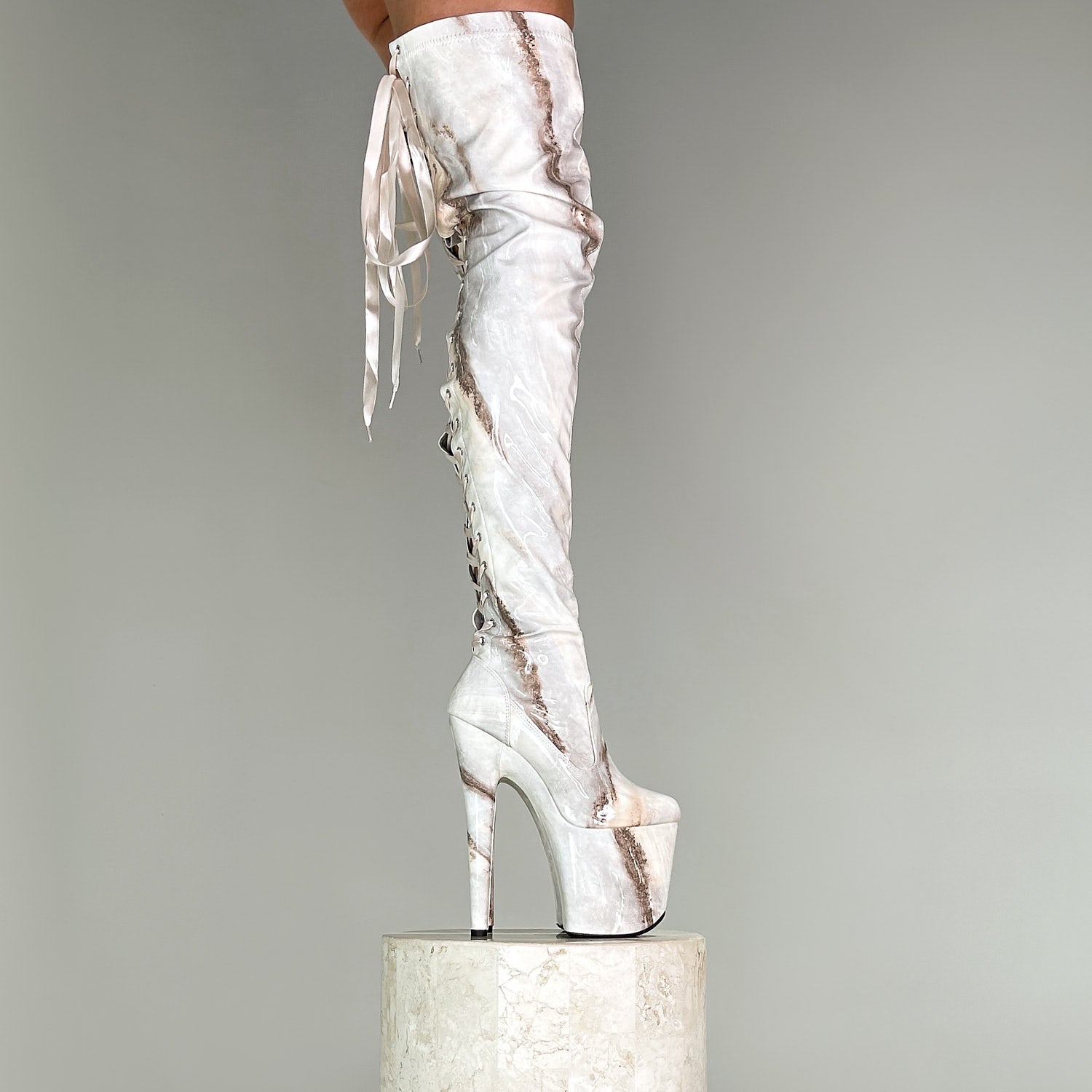 Hope Thigh High - Slim - 8 INCH, stripper shoe, stripper heel, pole heel, not a pleaser, platform, dancer, pole dance, floor work