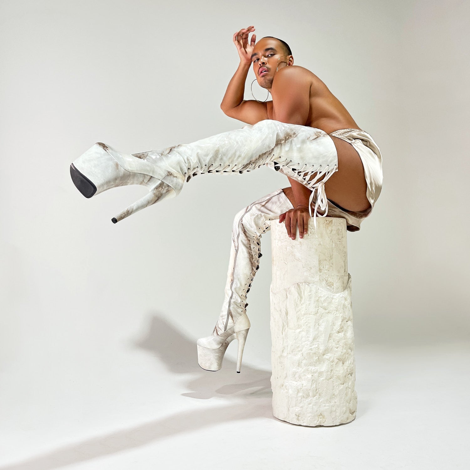 Hope Thigh High - THICC - 8 INCH, stripper shoe, stripper heel, pole heel, not a pleaser, platform, dancer, pole dance, floor work