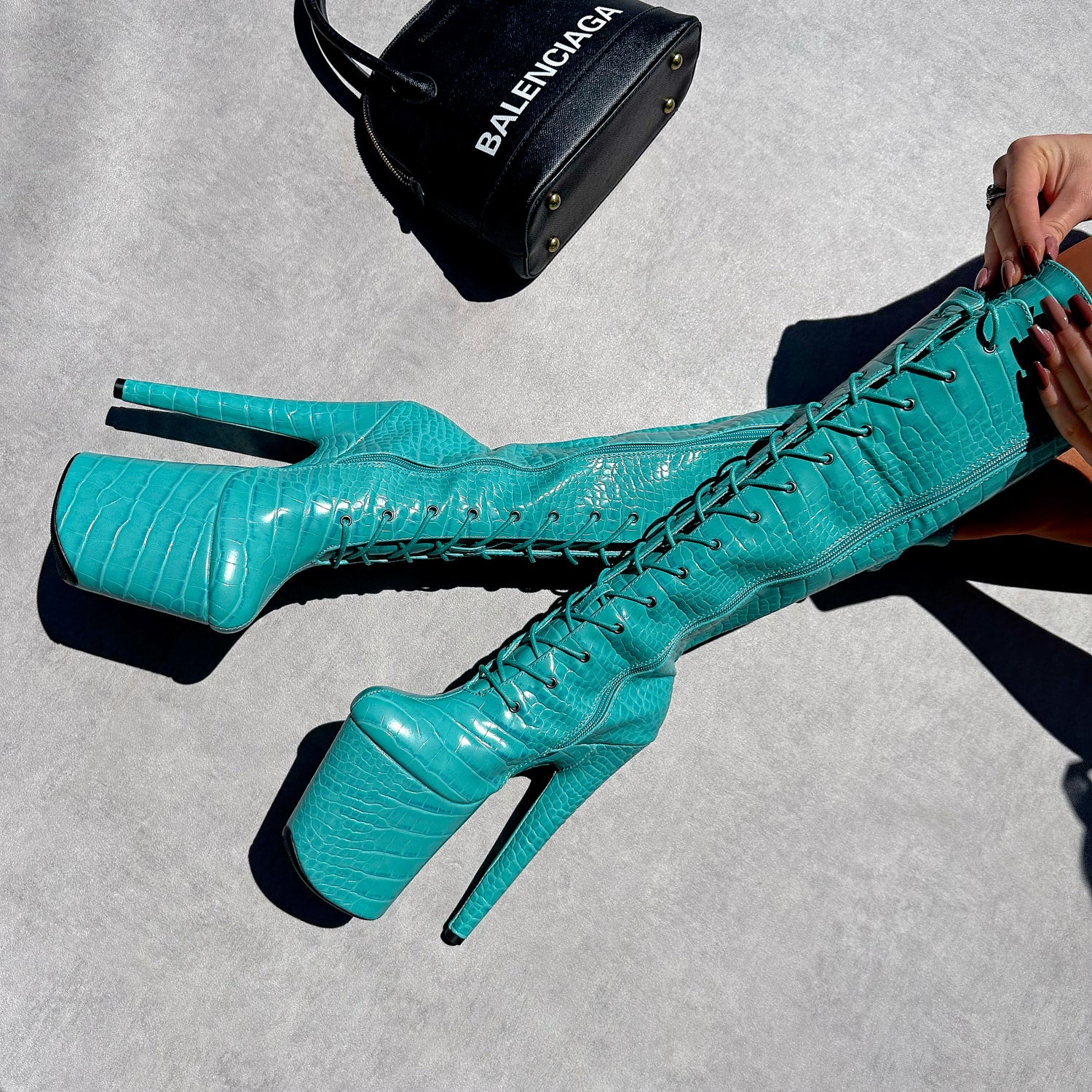 Killing Eve - Knee Boot - 8INCH, stripper shoe, stripper heel, pole heel, not a pleaser, platform, dancer, pole dance, floor work