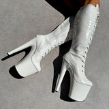 Ghosted - Knee Boot - 8INCH, stripper shoe, stripper heel, pole heel, not a pleaser, platform, dancer, pole dance, floor work
