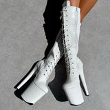 Ghosted - Knee Boot - 8INCH, stripper shoe, stripper heel, pole heel, not a pleaser, platform, dancer, pole dance, floor work