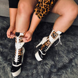 Empire Kicks Sneaker White - 7 INCH, stripper shoe, stripper heel, pole heel, not a pleaser, platform, dancer, pole dance, floor work
