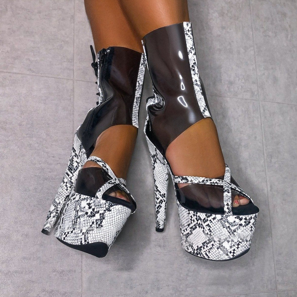 Killer Kingsnake Boot - 7 INCH, stripper shoe, stripper heel, pole heel, not a pleaser, platform, dancer, pole dance, floor work