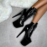 Black Beatle Ankle Boot - 8 INCH, stripper shoe, stripper heel, pole heel, not a pleaser, platform, dancer, pole dance, floor work