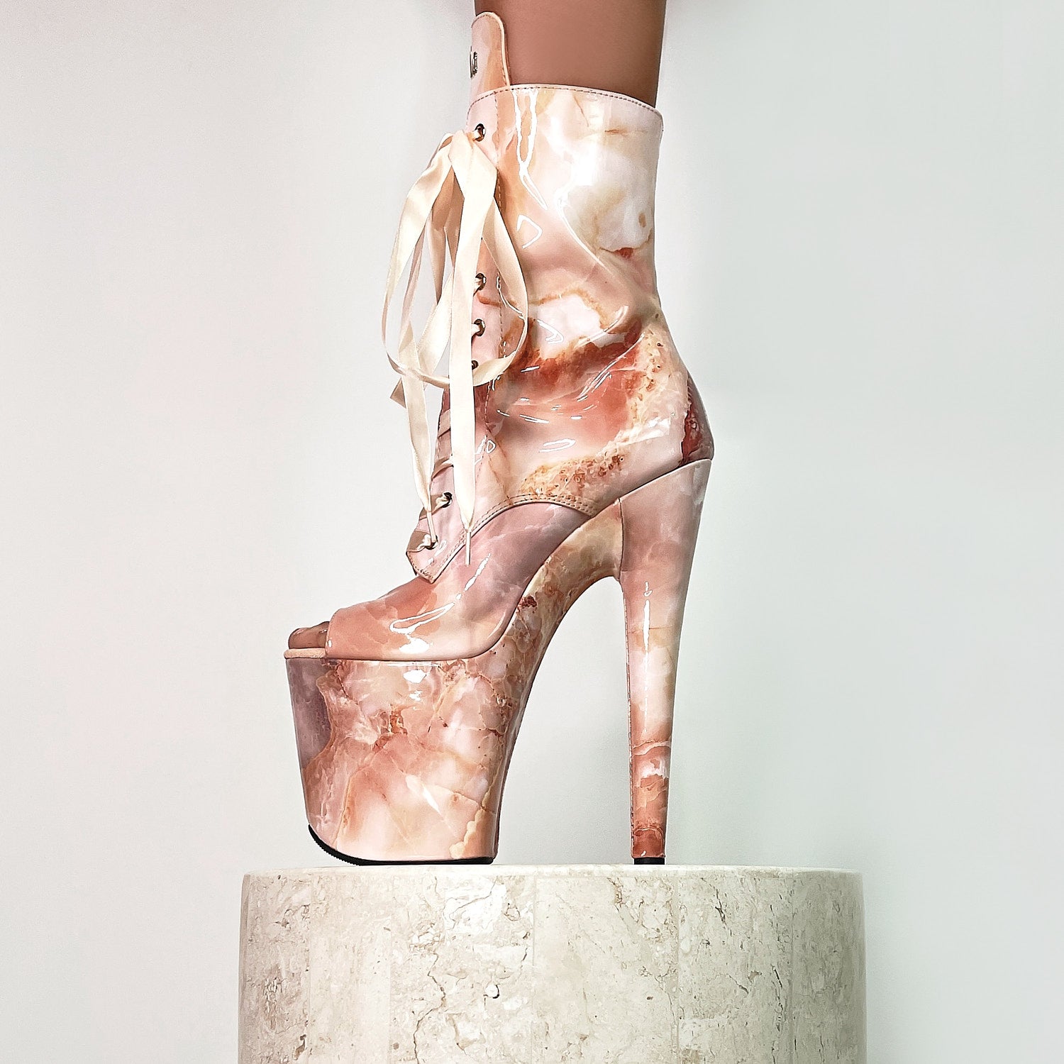 Mercy Boot Open Toe Boot - 8 INCH, stripper shoe, stripper heel, pole heel, not a pleaser, platform, dancer, pole dance, floor work