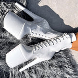 The Glitterati Boot - Snow Kween - 8 INCH, stripper shoe, stripper heel, pole heel, not a pleaser, platform, dancer, pole dance, floor work