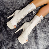 LipKit Open Toe Boot - No Angel - 7 INCH, stripper shoe, stripper heel, pole heel, not a pleaser, platform, dancer, pole dance, floor work