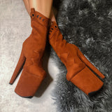 Ride 'em Boot - Chestnut - 8 INCH, stripper shoe, stripper heel, pole heel, not a pleaser, platform, dancer, pole dance, floor work