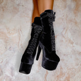 BabyDoll Velvet - Russian Roulette - 7 INCH, stripper shoe, stripper heel, pole heel, not a pleaser, platform, dancer, pole dance, floor work
